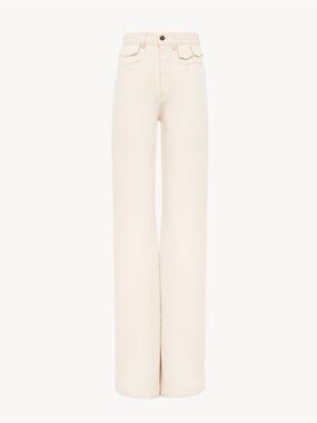 Chloe High-Rise Women’s Flare Jeans Cream Eden White